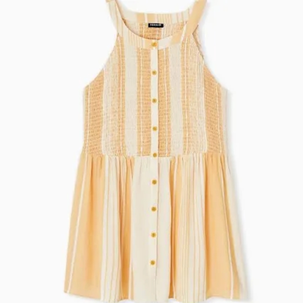 EUC Torrid Daisy & Cream Striped Blouse 2X